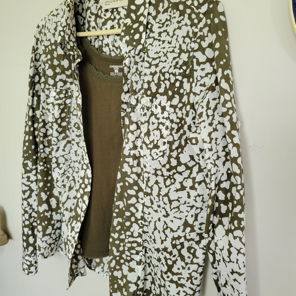 Jones Of New York 2 Pieces Matching T Shirt & Blouse Medium - Picture 10 of 10